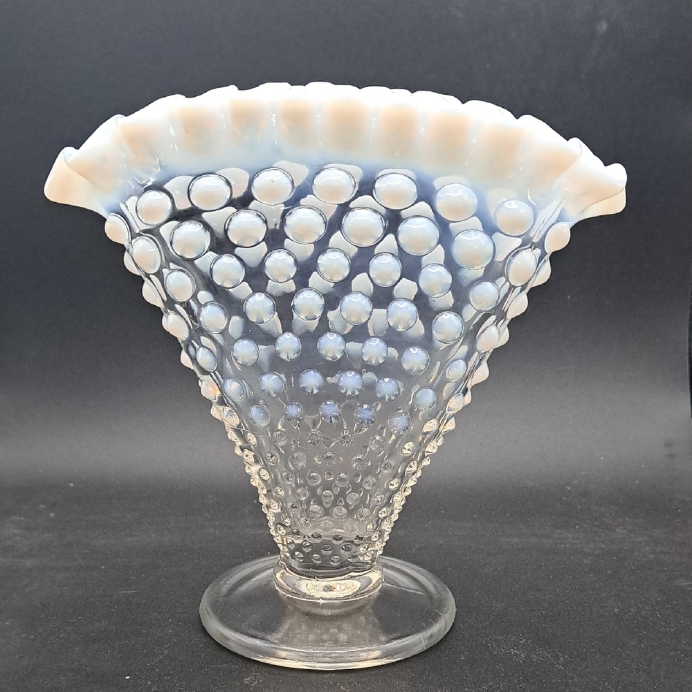 Vintage Fenton Hobnail Fan Vase